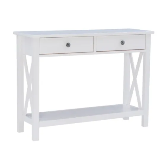 White Antique Pine X Console Table-Kirkland's Home Fashion