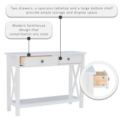 White Antique Pine X Console Table-Kirkland's Home Fashion