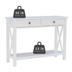 White Antique Pine X Console Table-Kirkland's Home Fashion
