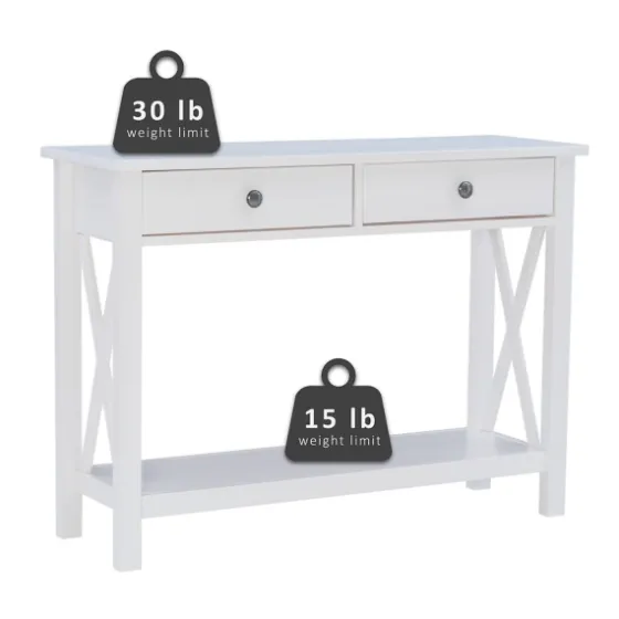 White Antique Pine X Console Table-Kirkland's Home Fashion