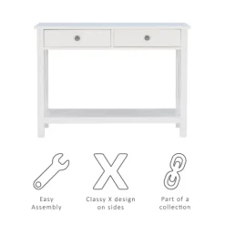 White Antique Pine X Console Table-Kirkland's Home Fashion