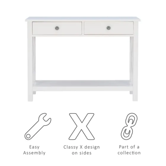 White Antique Pine X Console Table-Kirkland's Home Fashion