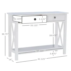 White Antique Pine X Console Table-Kirkland's Home Fashion
