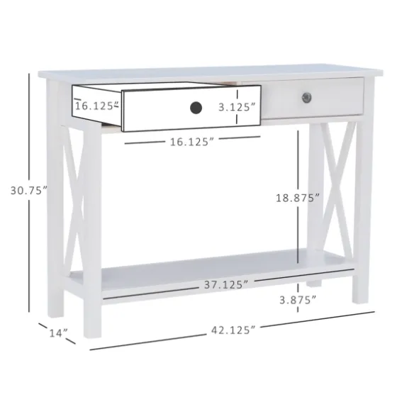 White Antique Pine X Console Table-Kirkland's Home Fashion