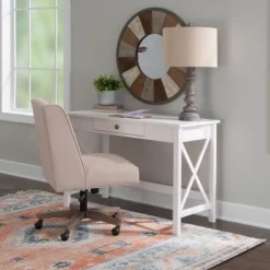 White Antique Pine X Frame Desk-Kirkland's Home Fashion