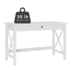 White Antique Pine X Frame Desk-Kirkland's Home Fashion