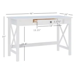 White Antique Pine X Frame Desk-Kirkland's Home Fashion