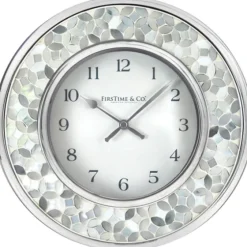 White Arabesque Mosaic Frame Wall Clock-Kirkland's Home Clearance