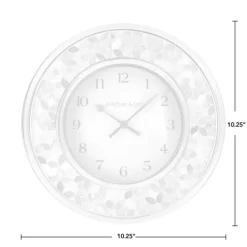 White Arabesque Mosaic Frame Wall Clock-Kirkland's Home Clearance