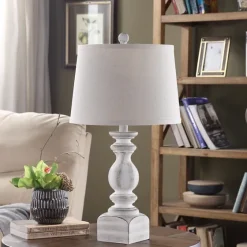 White Balastra Table Lamp With Square Base-Kirkland's Home Clearance