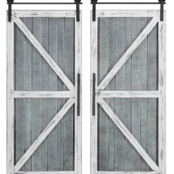 White Barn Door Galvanized Wall Plaques, Set Of 2-Kirkland's Home Shop