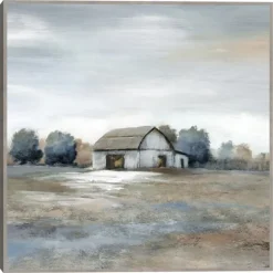 White Barn In Pasture Framed Canvas Art Print-Kirkland's Home New