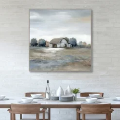 White Barn In Pasture Framed Canvas Art Print-Kirkland's Home New