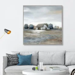 White Barn In Pasture Framed Canvas Art Print-Kirkland's Home New