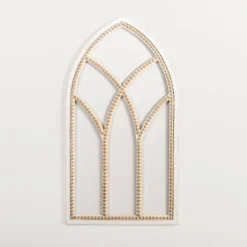 White Beaded Wood Arched Wall Plaque-Kirkland's Home Hot