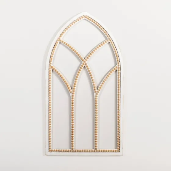 White Beaded Wood Arched Wall Plaque-Kirkland's Home Hot
