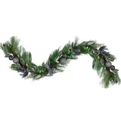 White Berries & Houndstooth Bows Christmas Garland-Kirkland's Home New