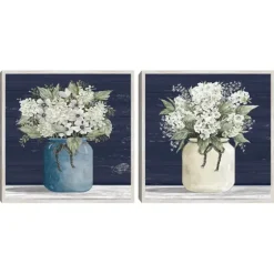 White Blossom Bouquet 2-Pc. Framed Wall Art Set-Kirkland's Home Best Sale