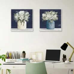 White Blossom Bouquet 2-Pc. Framed Wall Art Set-Kirkland's Home Best Sale