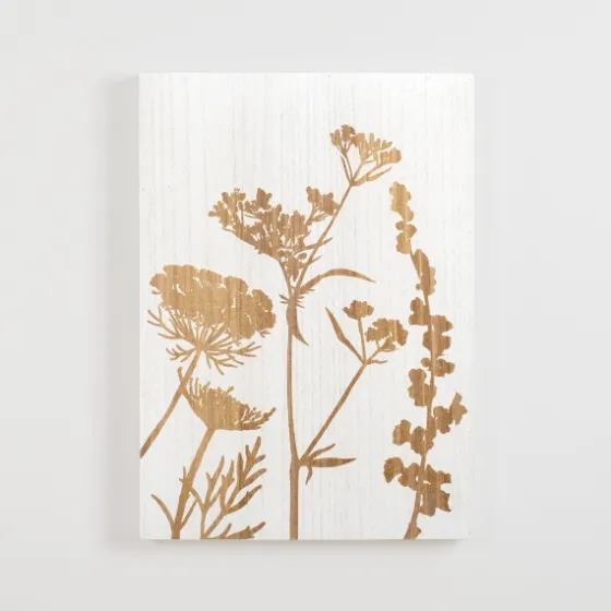 White Botanical Silhouette Wood Wall Plaque-Kirkland's Home Cheap