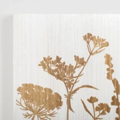 White Botanical Silhouette Wood Wall Plaque-Kirkland's Home Cheap