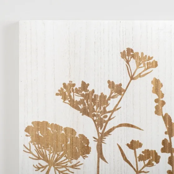 White Botanical Silhouette Wood Wall Plaque-Kirkland's Home Cheap