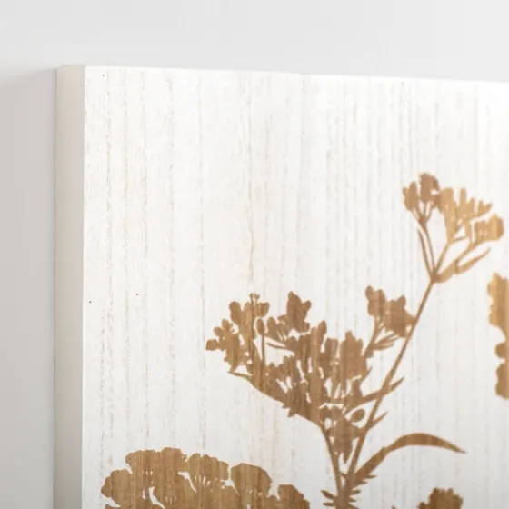 White Botanical Silhouette Wood Wall Plaque-Kirkland's Home Cheap