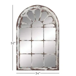 White Brown Rustic Window Iron Frame Wall Mirror-Kirkland's Home New