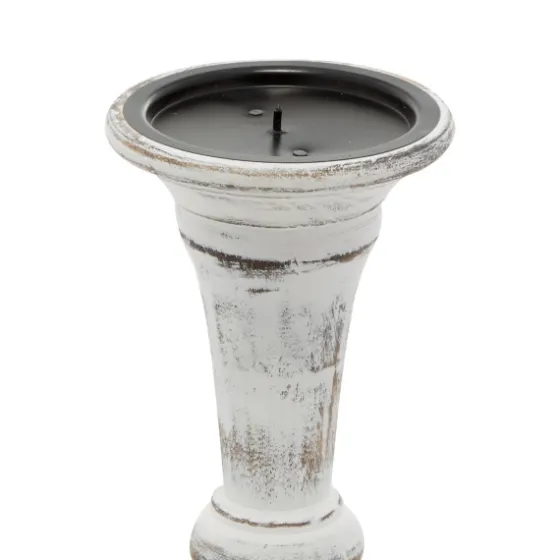 White Brushstroke 3-Pc. Pillar Candle Holder Set-Kirkland's Home Fashion