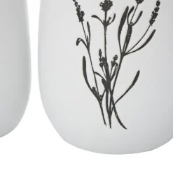 White Ceramic Botanical Print Vases, Set Of 3-Kirkland's Home Sale