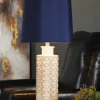 White Ceramic Geometric Table Lamp With Shade-Kirkland's Home Cheap