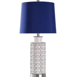 White Ceramic Geometric Table Lamp With Shade-Kirkland's Home Cheap