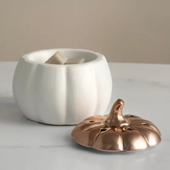 White Ceramic Pumpkin Wax Warmer-Kirkland's Home Store