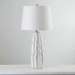 White Ceramic Waves Table Lamp-Kirkland's Home Fashion