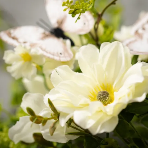 White Dahlia Butterfly Wreath-Kirkland's Home Online