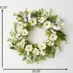 White Dahlia Butterfly Wreath-Kirkland's Home Online