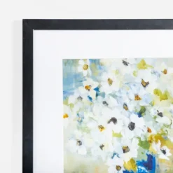 White Daisies In Blue Vase Framed Art Print-Kirkland's Home Outlet