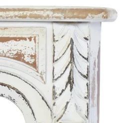 White Distressed Carved Wood Acanthus Wall Shelf-Kirkland's Home Outlet