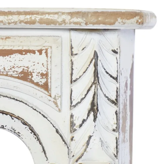 White Distressed Carved Wood Acanthus Wall Shelf-Kirkland's Home Outlet