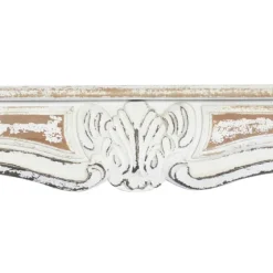 White Distressed Carved Wood Acanthus Wall Shelf-Kirkland's Home Outlet