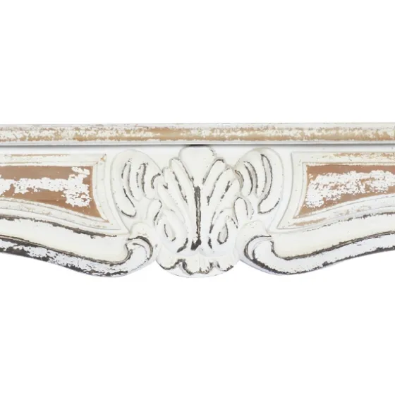 White Distressed Carved Wood Acanthus Wall Shelf-Kirkland's Home Outlet