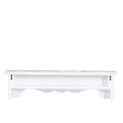White Distressed Carved Wood Acanthus Wall Shelf-Kirkland's Home Outlet