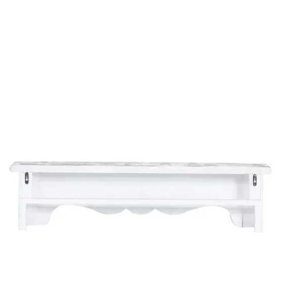 White Distressed Carved Wood Acanthus Wall Shelf-Kirkland's Home Outlet