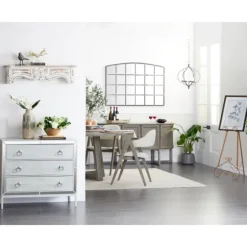 White Distressed Carved Wood Acanthus Wall Shelf-Kirkland's Home Outlet