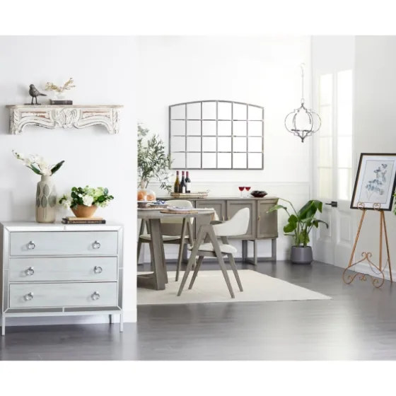 White Distressed Carved Wood Acanthus Wall Shelf-Kirkland's Home Outlet