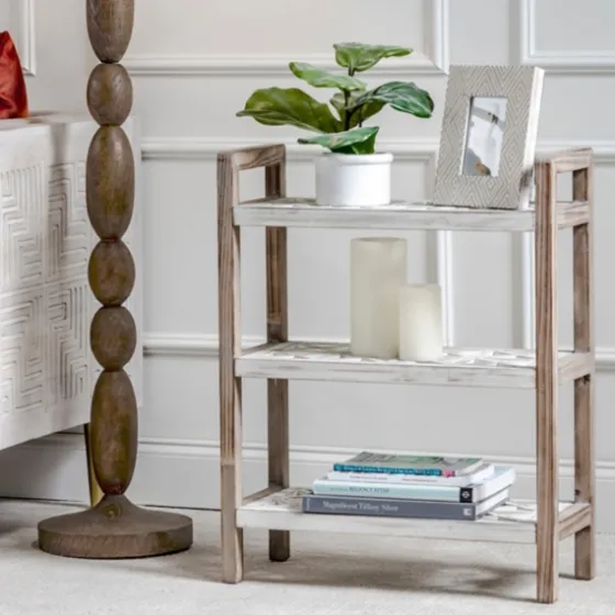 White Distressed Wood Bookshelf-Kirkland's Home Flash Sale