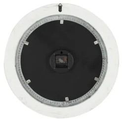 White Distressed Wood Round Beaded Wall Clock-Kirkland's Home Fashion