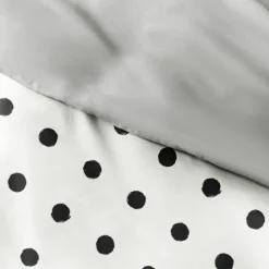 White Dotted Reversible 2-Pc. Twin Duvet Cover Set-Kirkland's Home Clearance