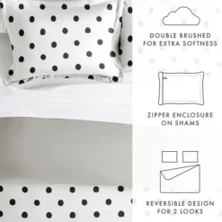 White Dotted Reversible 2-Pc. Twin Duvet Cover Set-Kirkland's Home Clearance