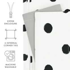 White Dotted Reversible 2-Pc. Twin Duvet Cover Set-Kirkland's Home Clearance
